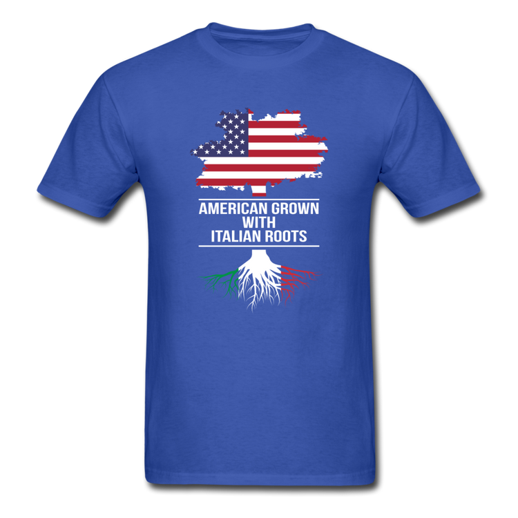 American Grown with Italian Roots T-shirt - royal blue