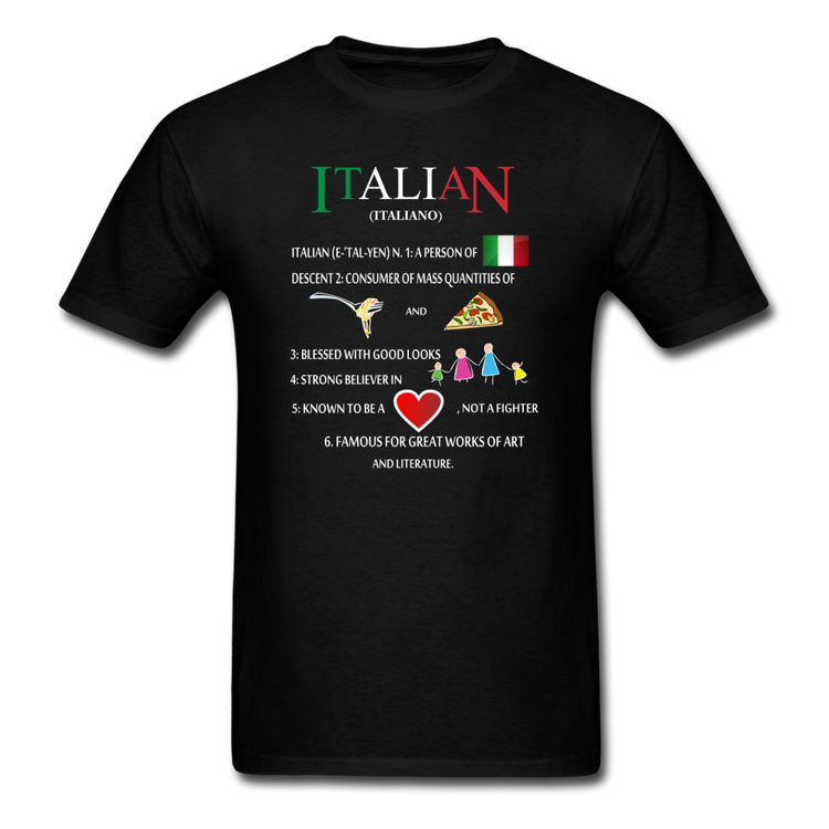 Italian (Italiano) noun T-shirt - black