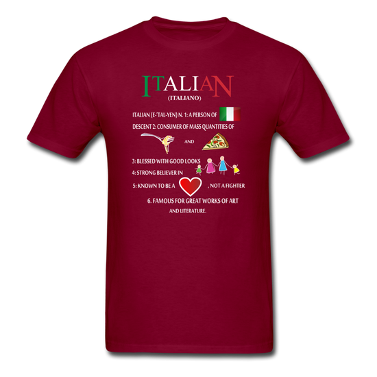 Italian (Italiano) noun T-shirt - burgundy