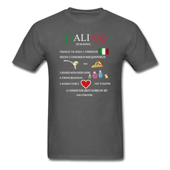 Italian (Italiano) noun T-shirt - charcoal