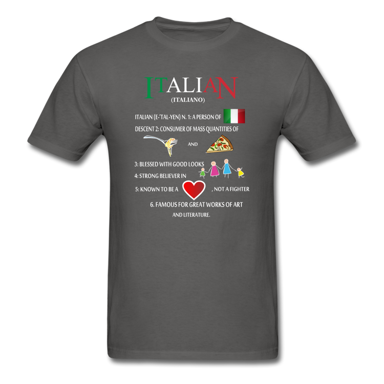 Italian (Italiano) noun T-shirt - charcoal