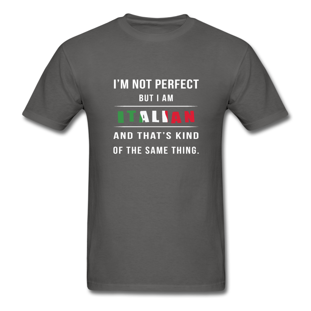 I'm not perfect, but I am Italian and that's kind of the same thing T-shirt - charcoal