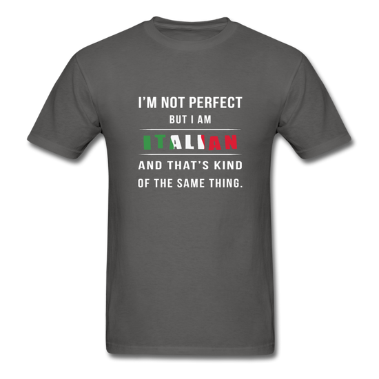 I'm not perfect, but I am Italian and that's kind of the same thing T-shirt - charcoal