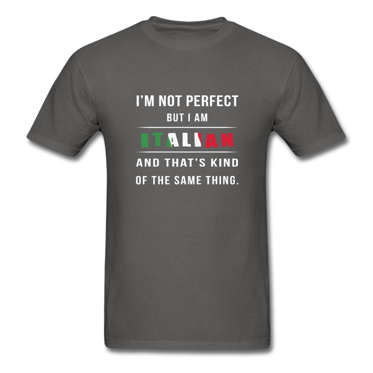 I'm not perfect, but I am Italian and that's kind of the same thing T-shirt - charcoal