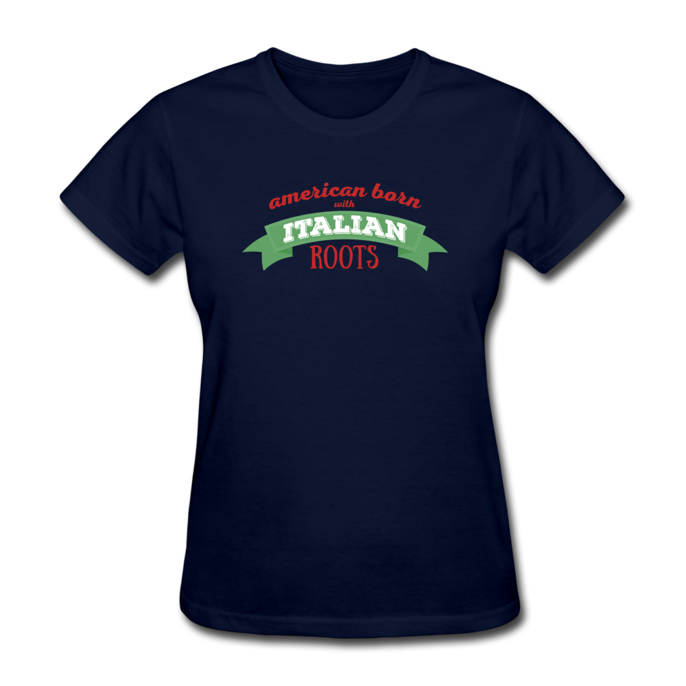 American born with Italian roots Women's T-Shirt - navy