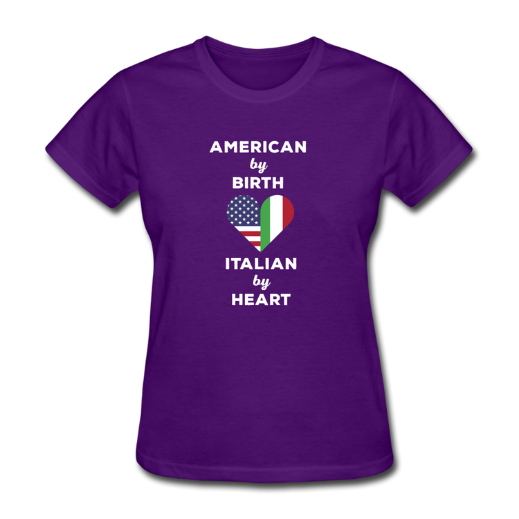 American by birth Italian by heart Women's T-Shirt - purple