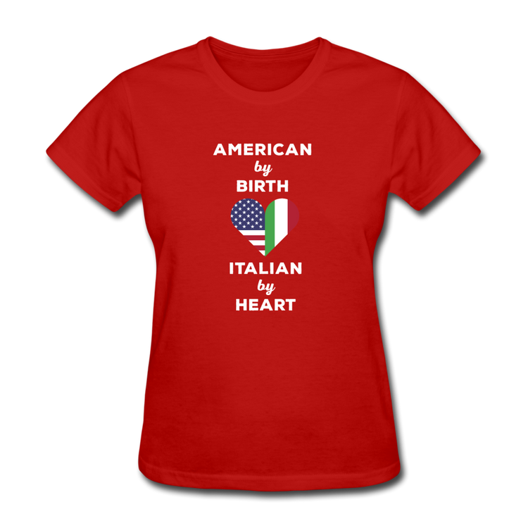 American by birth Italian by heart Women's T-Shirt - red