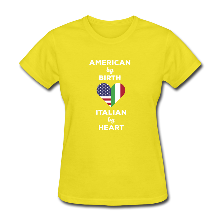 American by birth Italian by heart Women's T-Shirt - yellow