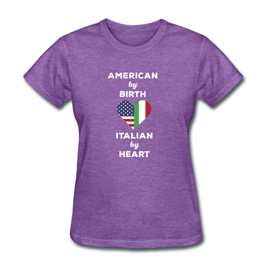 American by birth Italian by heart Women's T-Shirt - purple heather