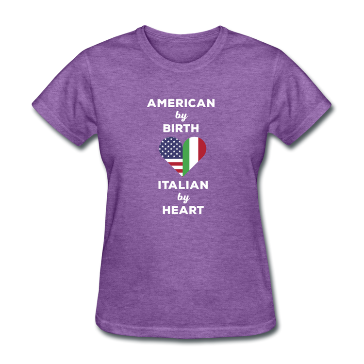 American by birth Italian by heart Women's T-Shirt - purple heather