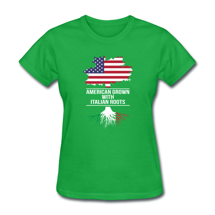 American Grown with Italian Roots Women's T-Shirt - bright green