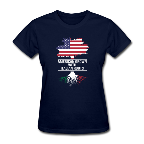 American Grown with Italian Roots Women's T-Shirt - navy