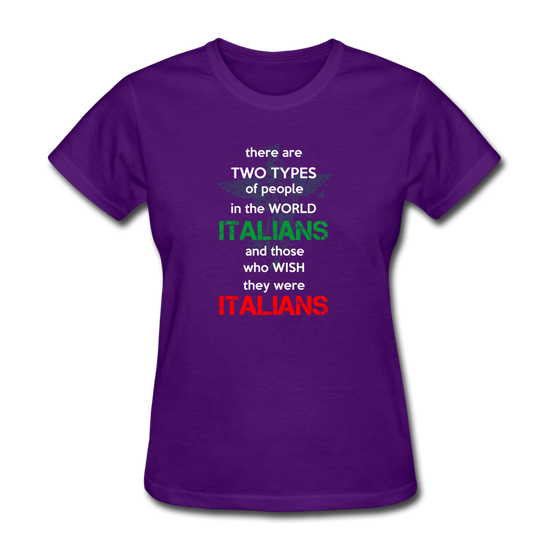 Two types of people in the world Italians and those who wish they were Italians Women's T-Shirt - purple