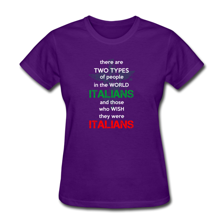 Two types of people in the world Italians and those who wish they were Italians Women's T-Shirt - purple