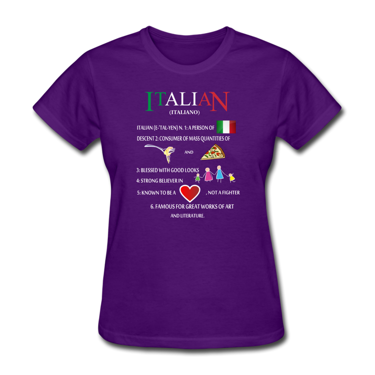 Italian (Italiano) noun Women's T-Shirt - purple