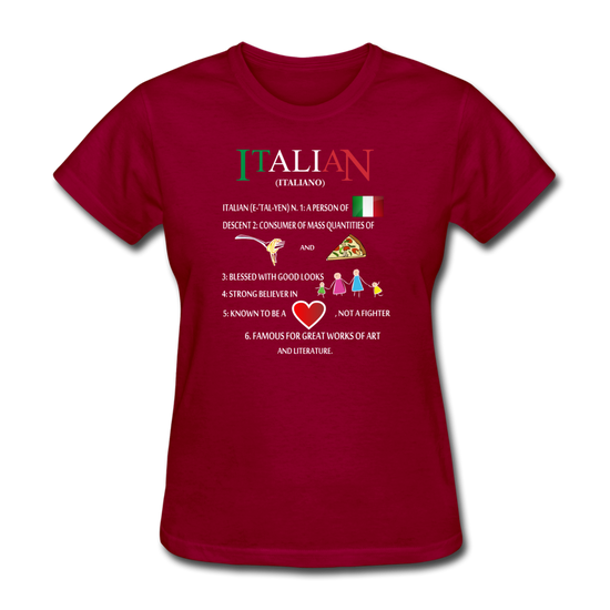 Italian (Italiano) noun Women's T-Shirt - dark red