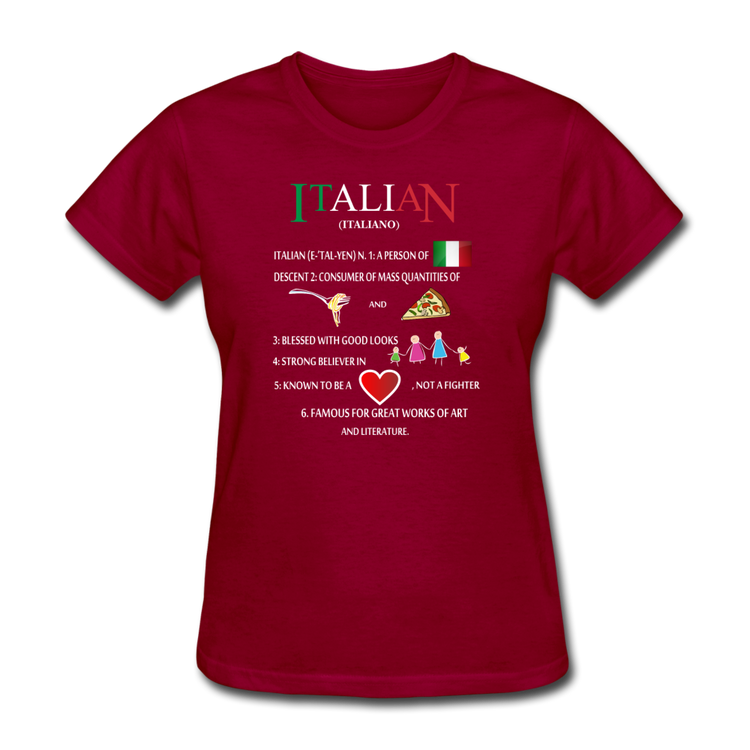 Italian (Italiano) noun Women's T-Shirt - dark red