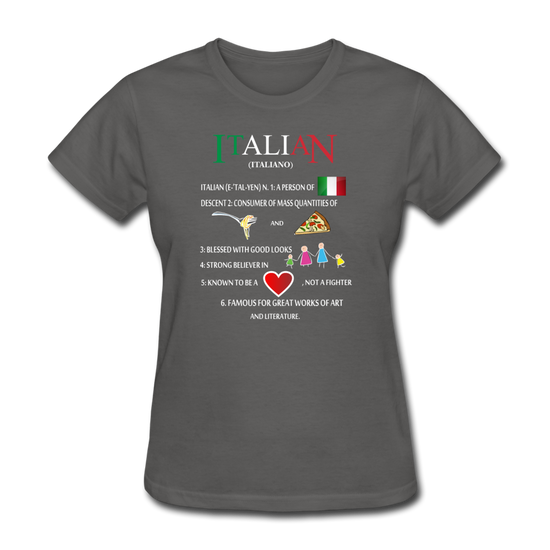 Italian (Italiano) noun Women's T-Shirt - charcoal