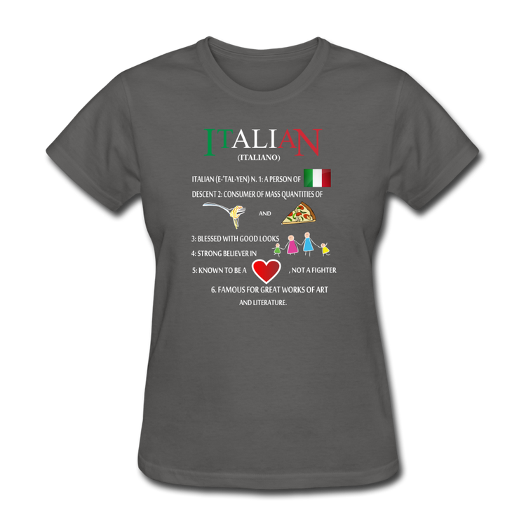 Italian (Italiano) noun Women's T-Shirt - charcoal