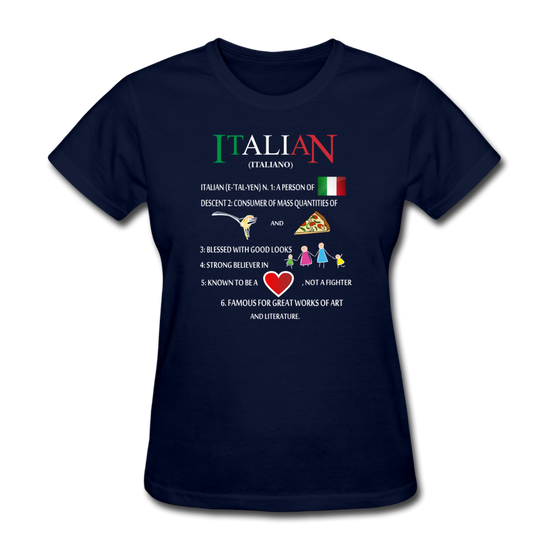 Italian (Italiano) noun Women's T-Shirt - navy