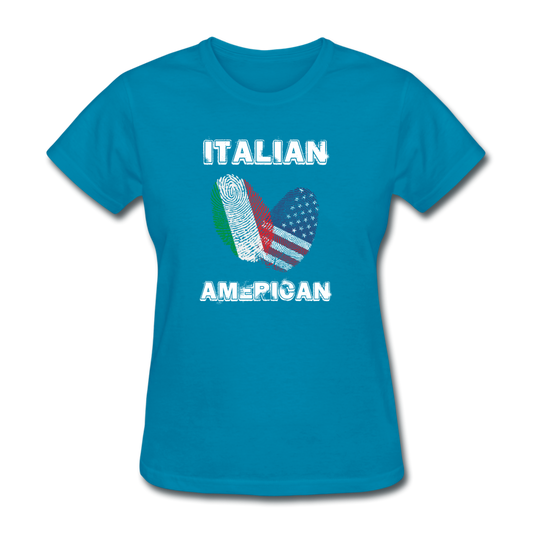 Italian American Women's T-Shirt - turquoise