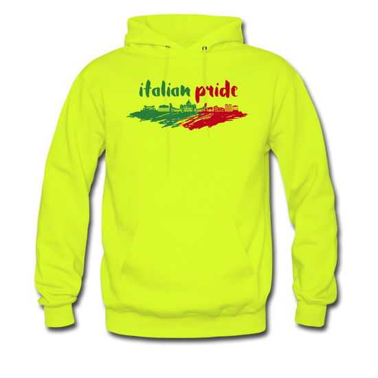 Italian Pride Unisex Hoodie - safety green