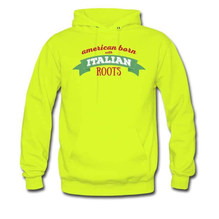 American born with Italian roots Unisex Hoodie - safety green