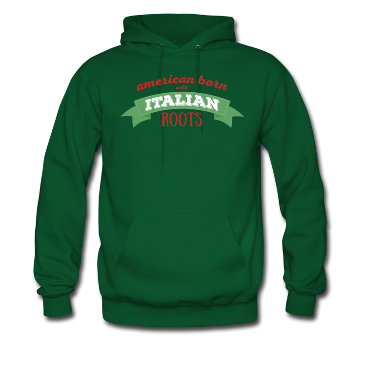 American born with Italian roots Unisex Hoodie - forest green