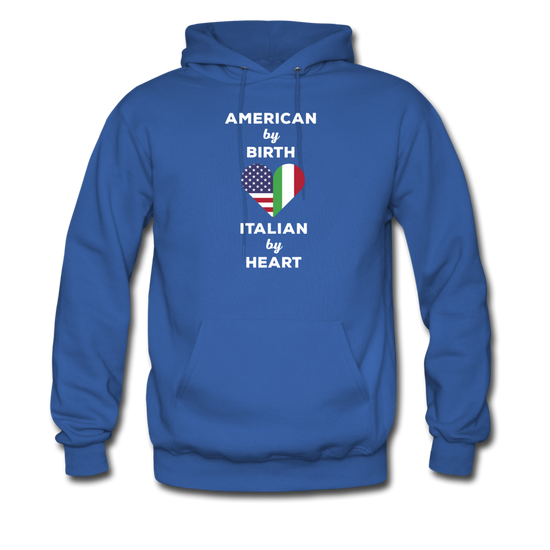 American by birth Italian by heart Unisex Hoodie - royal blue