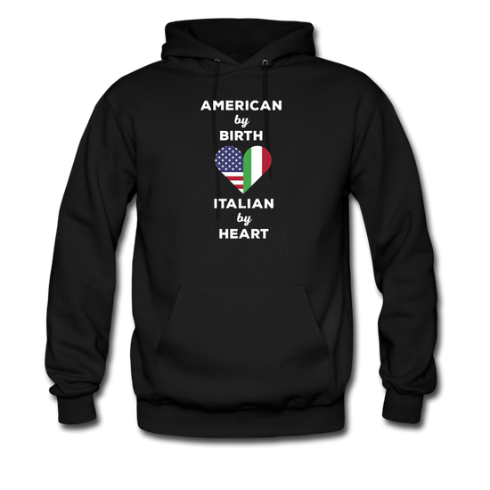 American by birth Italian by heart Unisex Hoodie - black