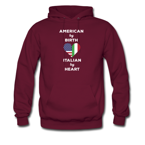 American by birth Italian by heart Unisex Hoodie - burgundy