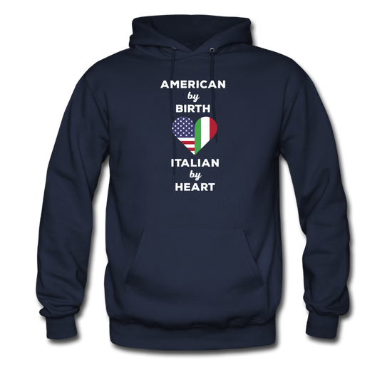 American by birth Italian by heart Unisex Hoodie - navy