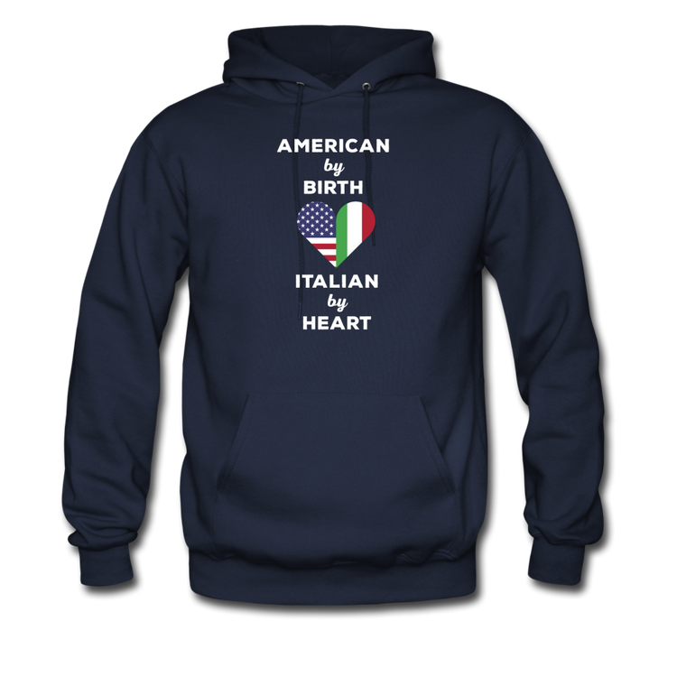 American by birth Italian by heart Unisex Hoodie - navy