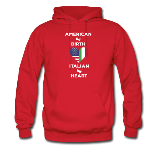 American by birth Italian by heart Unisex Hoodie - red