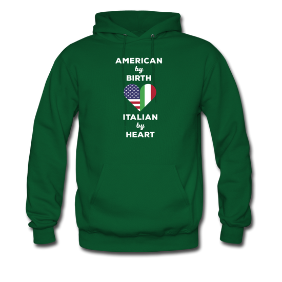 American by birth Italian by heart Unisex Hoodie - forest green