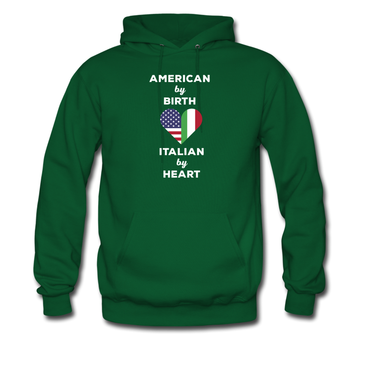 American by birth Italian by heart Unisex Hoodie - forest green