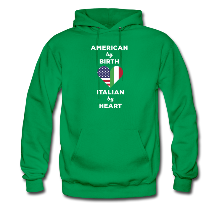 American by birth Italian by heart Unisex Hoodie - kelly green