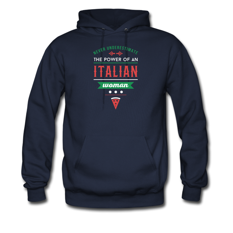 Never underestimate the power of an Italian woman Unisex Hoodie - navy