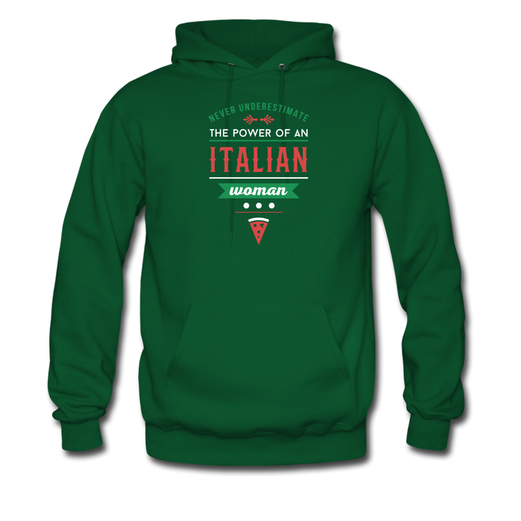 Never underestimate the power of an Italian woman Unisex Hoodie - forest green