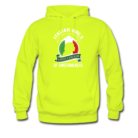 Italian Girls a unique & rare blend Unisex Hoodie - safety green