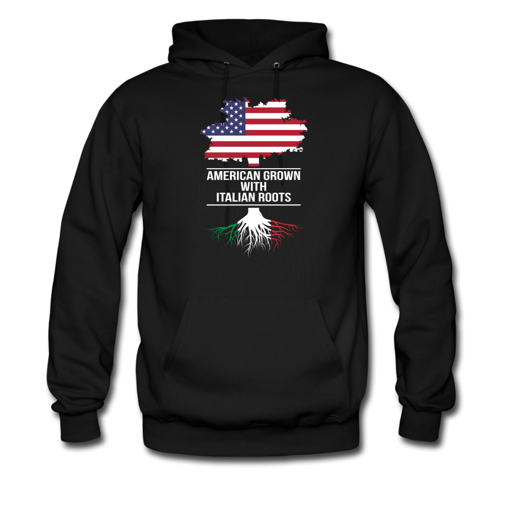 American Grown with Italian Roots Unisex Hoodie - black