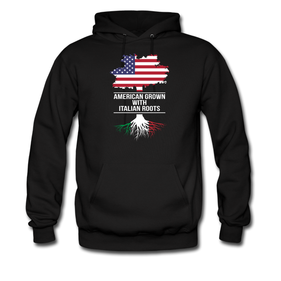 American Grown with Italian Roots Unisex Hoodie - black