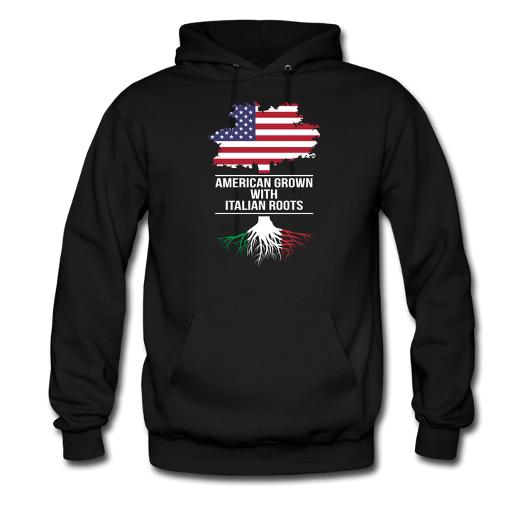 American Grown with Italian Roots Unisex Hoodie - black