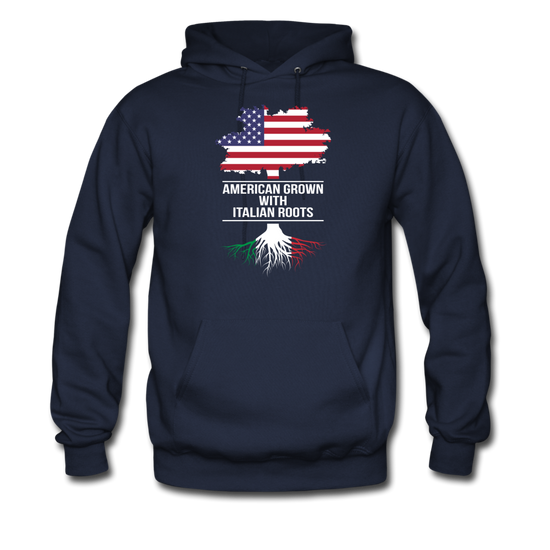 American Grown with Italian Roots Unisex Hoodie - navy