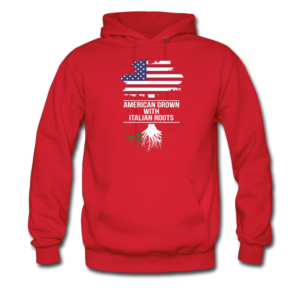 American Grown with Italian Roots Unisex Hoodie - red