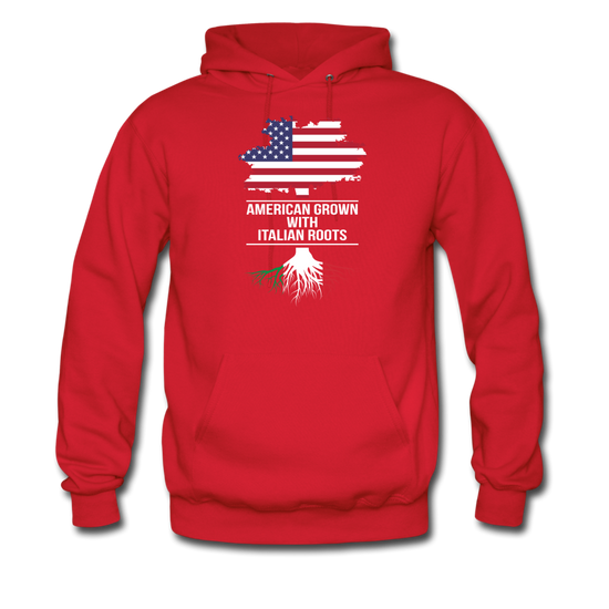 American Grown with Italian Roots Unisex Hoodie - red