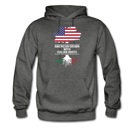 American Grown with Italian Roots Unisex Hoodie - charcoal gray