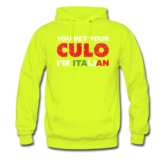 You bet your culo I'm Italian Unisex Hoodie - safety green