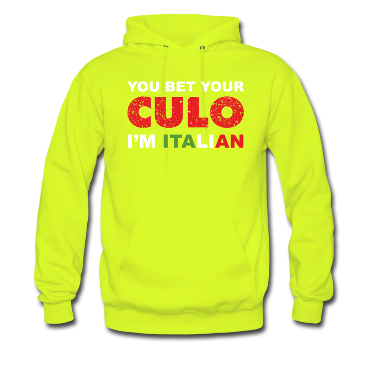 You bet your culo I'm Italian Unisex Hoodie - safety green