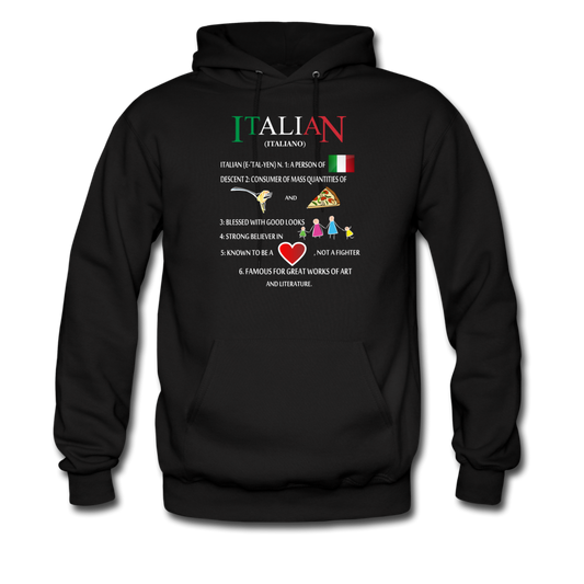 Italian (Italiano) noun Unisex Hoodie - black